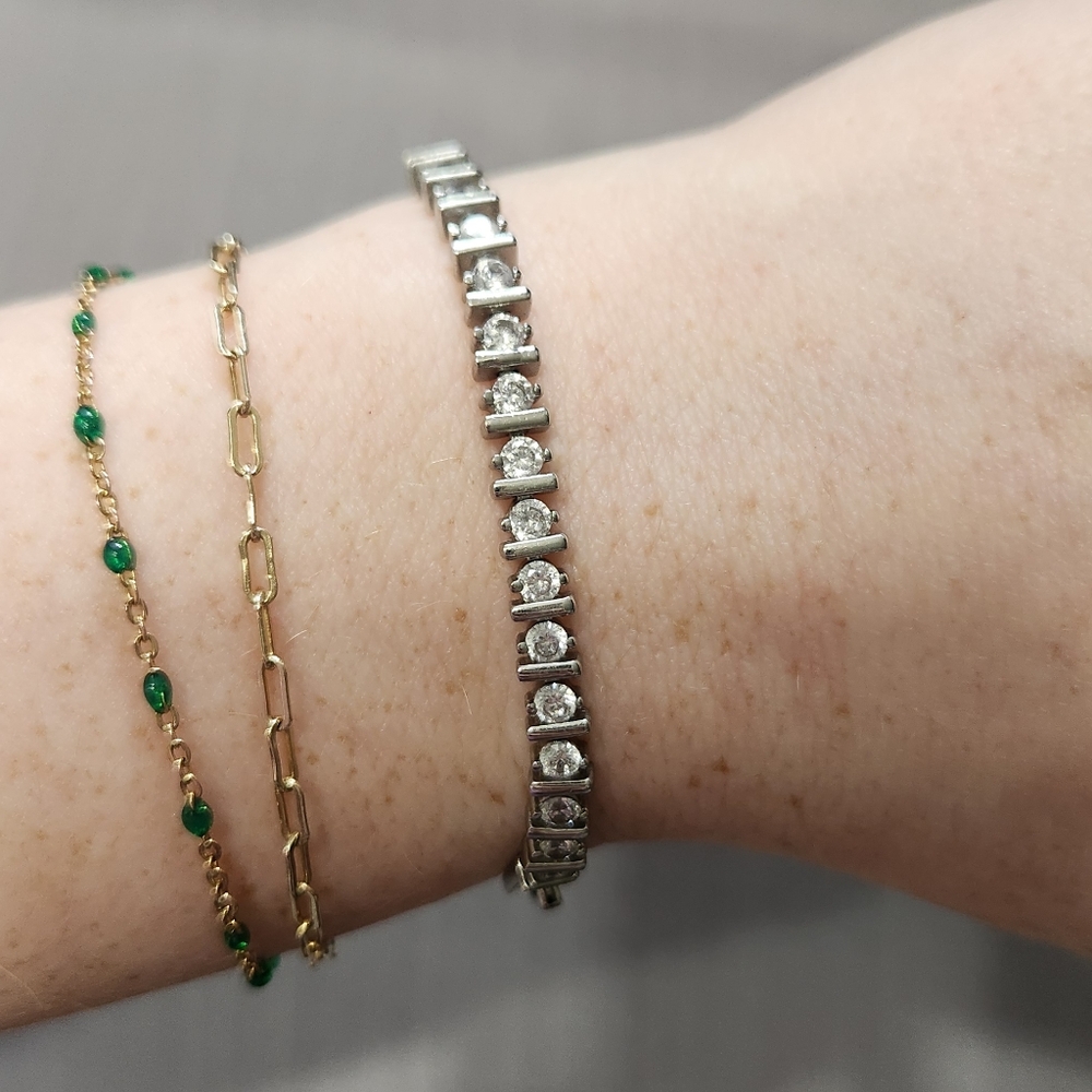 Silver Tennis Bracelet - Costume